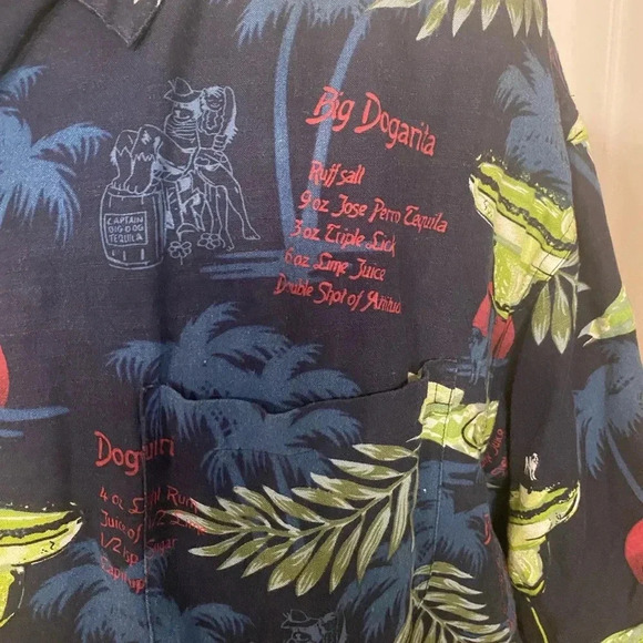 Big Dogs Short Sleeve Linen Blend All Over Print Margarita Button Up - Picture 7 of 7